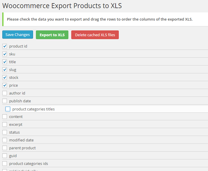 export xls output